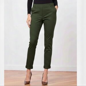NEW AVENUE MONTAIGNE Ben Pant Mid-Rise Cropped Cuffed Trousers Green Size 12